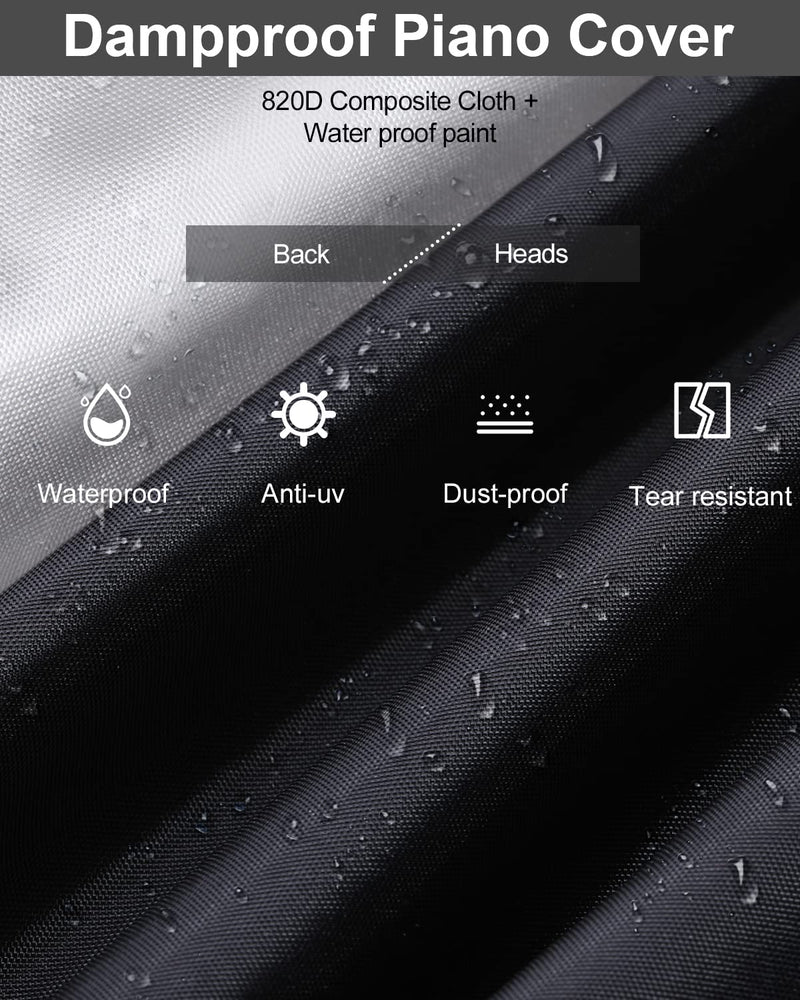 [AUSTRALIA] - Piano Keyboard Dust Cover, Water Proof Stretchy Electric Piano Keyboard Covers for Digital Electric Pianos, Full Cover Elastic Lock Music keyboard Protector Cover (88 - Keys, Black) 88 - Keys 