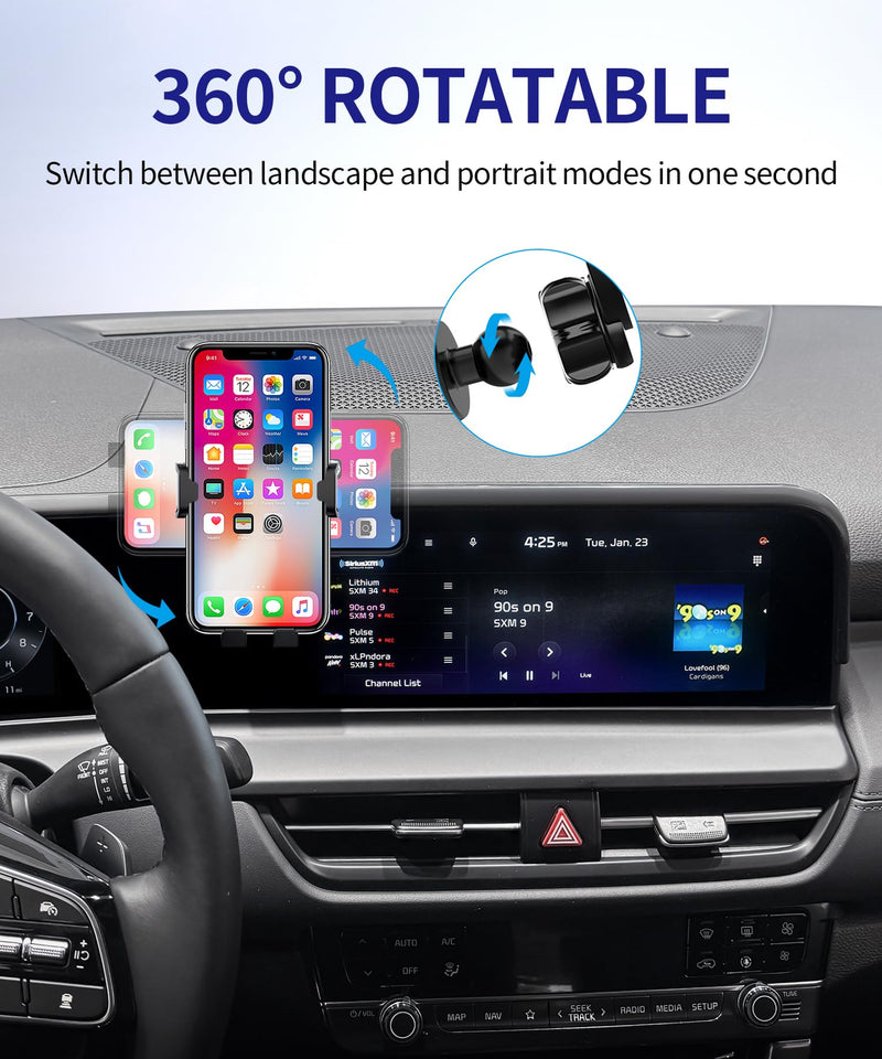 Auto Clamp Car Phone Holder for Kia Seltos 2024-2026, 8/10.25" Screen Mount | Universal Mechanical Clip Cell Phone Mount Accessories Fit iPhone Android,Automobile Cradle GPS Dashboard Navigation Bracket 8/10.25-inch for 2024-2026 Seltos