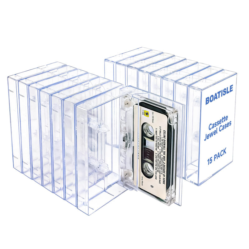 [AUSTRALIA] - 15-Pack Clear Plastic Cassette Tape Storage Cases - Premium Audio Storage Solution 