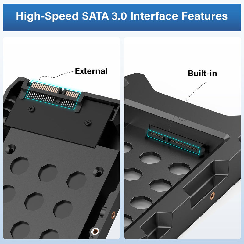 2.5 to 3.5 Inch SSD HDD Mounting Bracket, SATA III Drive Bay Adapter for 7mm 9.5mm 12.5mm Hard Drives 5 Packs
