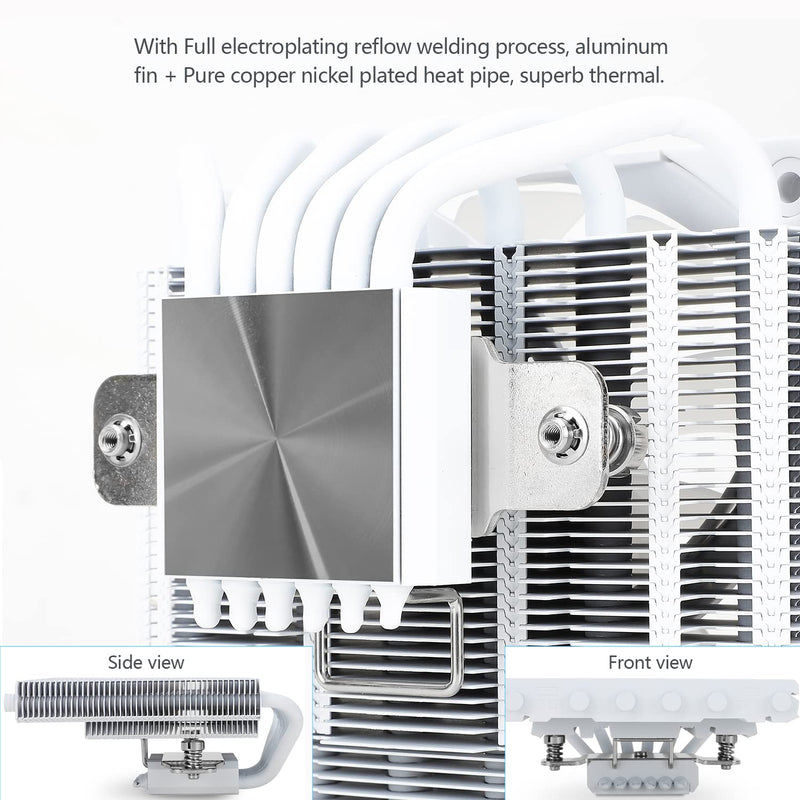 Thermalright-TR AXP120-X67 White ARGB Low Profile CPU Air Cooler with Quite 120mm TL-C12015W-S PWM Fan, 6 Heat Pipes, 67mm Height, for AM4/AM5/Intel LGA 1700/1851/1150/1151/1155/1200/2011/2066