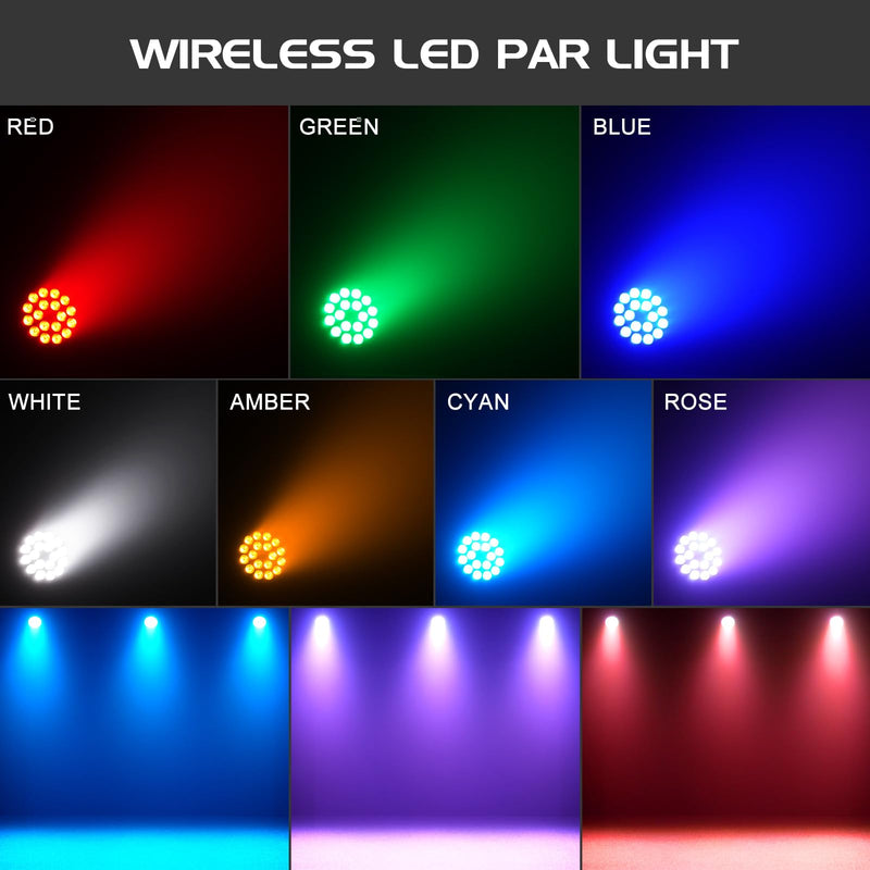 Stage Lights RGBW LED Par Lights with Halo, Mini Uplights with Jump Strobe Fade Chase Pulse Stage Effects, Sound Activated Uplighting Indoor for Events Party Wedding Church Christmas 1 Pack
