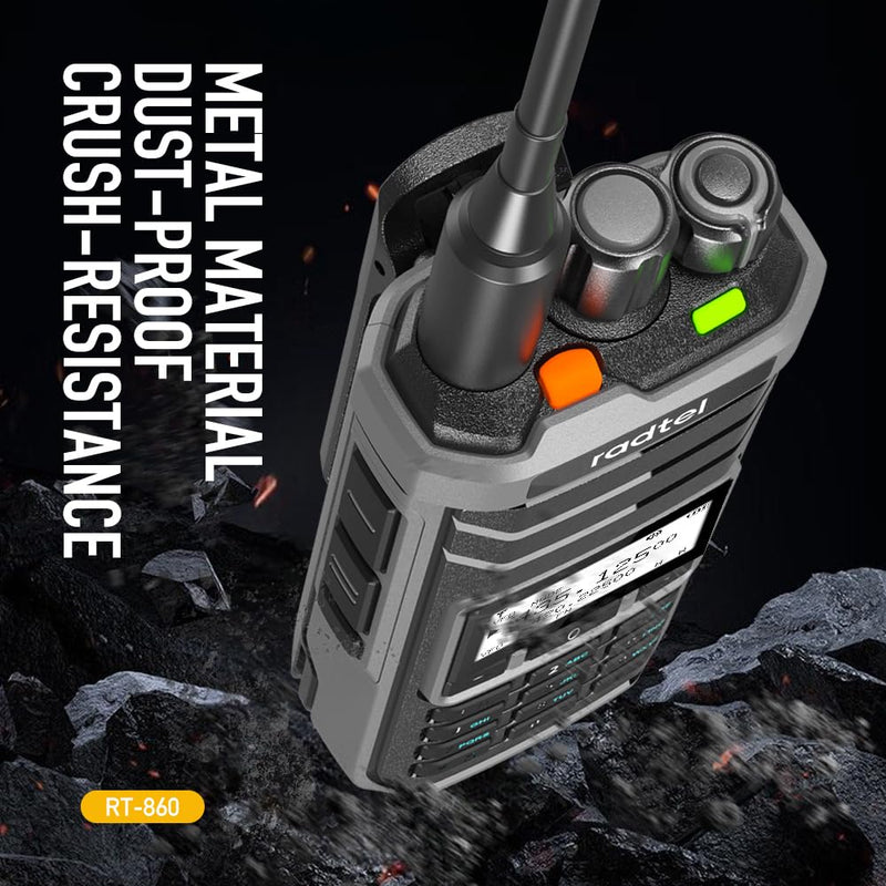 Radtel RT-860G GPS Version Multi Band Ham Radio HF UHF VHF Dual Band with AM USB LSB CW CB LW MW SW SSB Reception, 1024 Channels, 2000mAh Battery, Type-C Charging