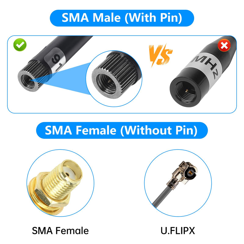 3 Pack 915MHz Antenna LoRa 4dBi Gain Soft Whip Antenna,Long Range high gain meshtastic Antenna 17cm Omni SMA Metal Interface Connector for Lora V3 Meshtastic eap32 915MHz OLED Board 10dBi