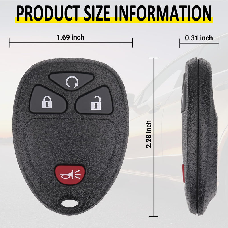 Key Fob Replacement for 2007-2014 Chevy Silverado Suburban Avalanche Tahoe Equinox Traverse Escalade/ 07-13 Gmc Sierra Yukon XL Savana Acadia/ 08-16 Buick Enclave/ 07-10 Saturn Outlook Vue