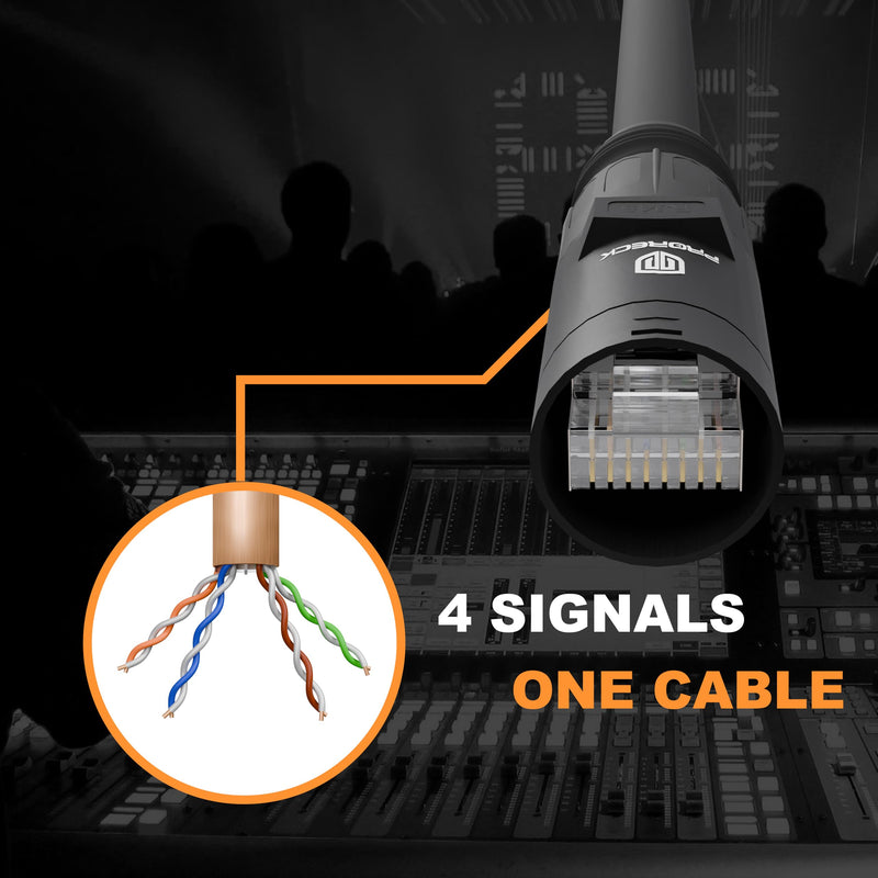 PRORECK SFTP CAT6 Dual Shielded Ethernet Cable with EtherCON RJ45 Connectors,10ft, High-Speed, Ideal for Pro Sound Systems, Studio, and Live Performances (PR-C6B-10) 10 Feet