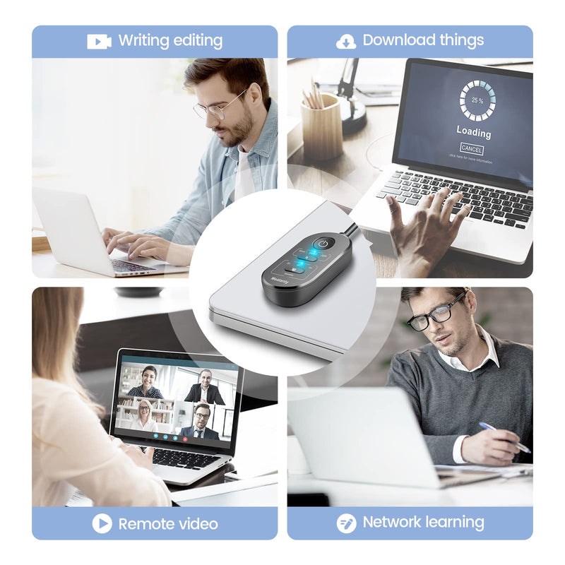 Meatanty 3 in 1 Mouse Jiggler USB Mouse Mover with Timer, Separate Mode Selection and ON/Off Button, Mouse Shaker with Portable Box, Support Multi-Track, Driver-Free and Plug＆Play Keeps PC Active