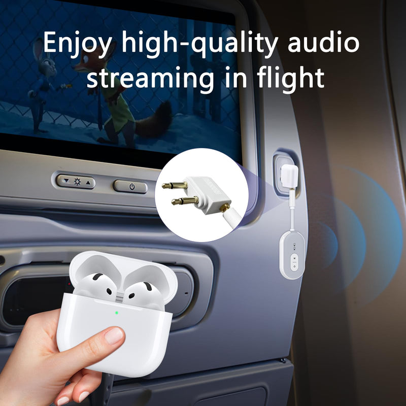 Bluetooth 5.3 Adapter for Airplane, Bluetooth Transmitter Receiver for 2 AirPods or BT Devices, Low Latency, Audio Adpater with 3.5mm Jack & RCA Cable for TV PC Gym Switch Car/Home Stereo
