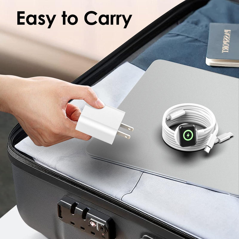 【White and Black】 Apple Watch iWatch Charger Travel Essentials Fast Charging Compatible with iWatch and iPhone