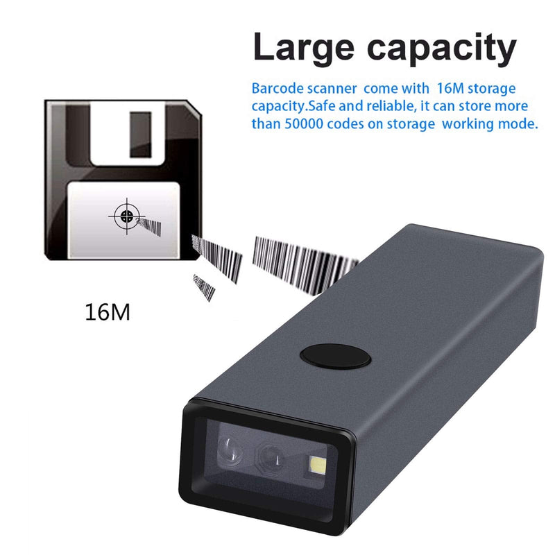 [AUSTRALIA] - 2D QR Wireless Bluetooth Alloy Metal Barcode Scanner,Symcode Portable Handheld Barcode Reader Scanner 3-in-1 Aluminum Alloy Metal Outer Box Barcode Scanner 