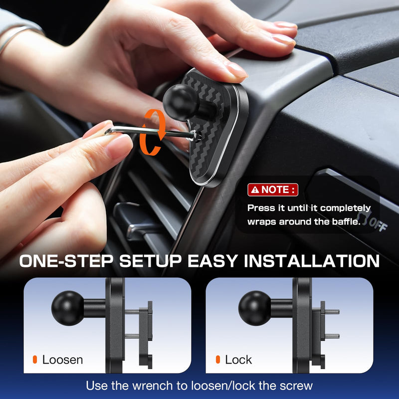 Ford F-150 2015–2020 / Super Duty 2017–2021 / Expedition 2018–2021 Vent Phone Mount | All-Metal, Heavy-Duty, OEM-Like Fit for Smartphones Black - Clamp Mount