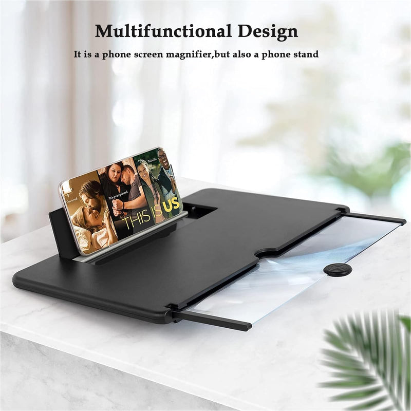 16” Screen Magnifier for Cell Phone,Phone Screen Amplifier 3D HD Mobile Phone Screen Magnifying Enlarger for Movies Videos Games, Screen Amplifier–Fit for All Smartphones