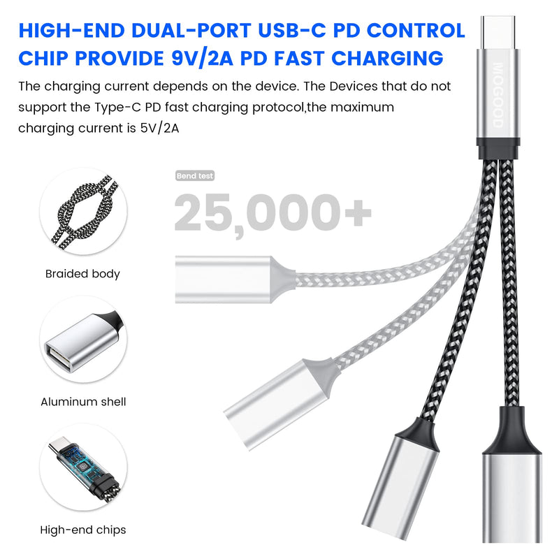 USB C OTG USB C Splitter USB C to USB Adapter with 18W PD Charging Compatible for Samsung GalaxyS22 Note10 Switch Google Chromecast with Google TV 2020 Pi-KVM 3D Printer Octo4a LGG8 Google Pixel4 XL 18W Charing