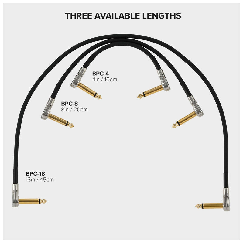 BOSS Bpc-8 – 8In/20Cm Length – Space-Saving Pedal Patch Cable with Slimline Pancake Plugs for Pedalboards