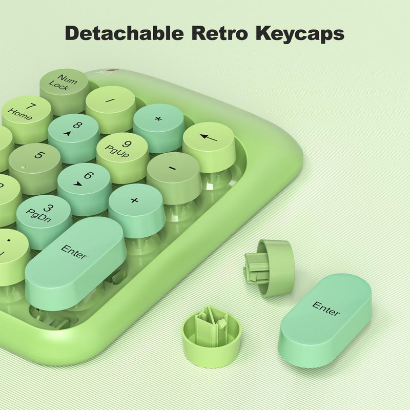 [AUSTRALIA] - Wireless Number Pads, Cute Colorful Numeric Keypad Numpad Portable 2.4 GHz Financial Accounting Number Keyboard Extensions, 18 Key Number Numpad for Laptop Desktop, PC (Green) Milk Tea 