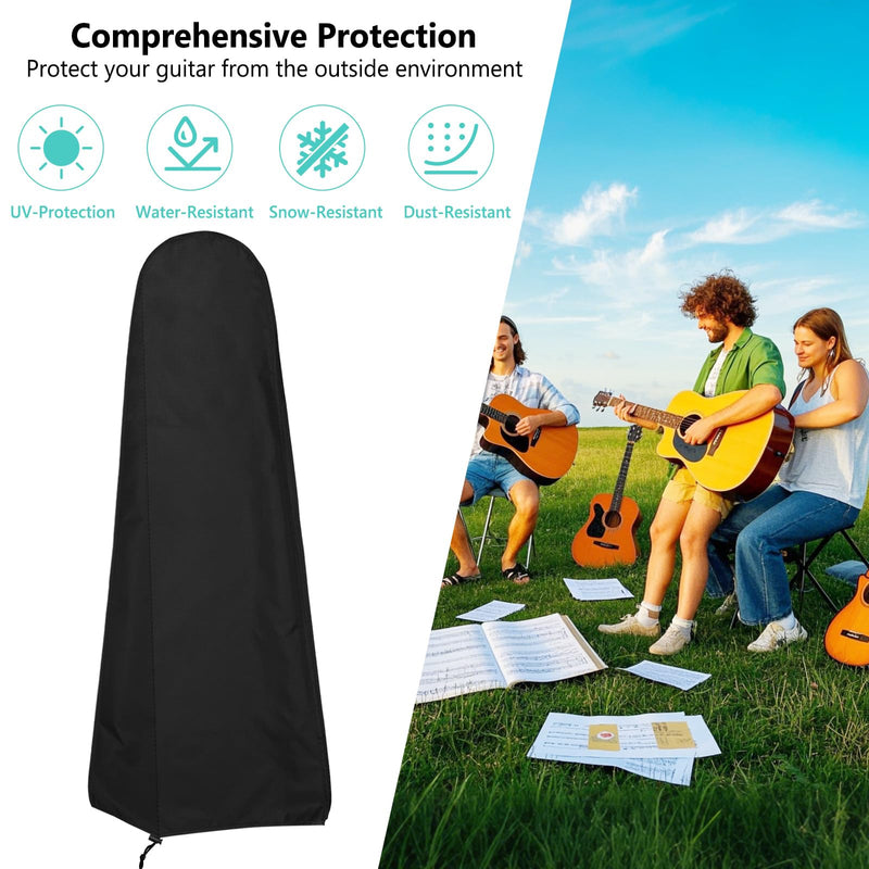 Gasadar Guitar Dust Cover Storage Bag for Acoustic Electric and Bass Guitars from Sun Dust Dirt UV Rays Waterproof and Durable Oxford Fabrics 17" L x 5" W x 43" H Black