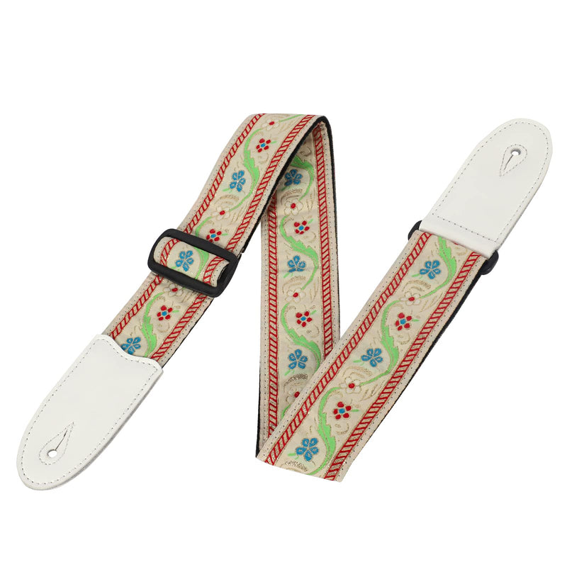 [AUSTRALIA] - Guitar Straps, Acoustic Electric Guitar Straps, Bass Guitar Strap with Adjusatable Length, Guitar Accessories White and Beige 