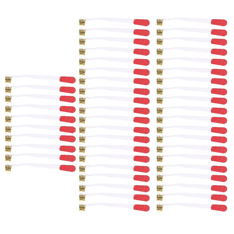 50Pcs Piano Bridle Straps Replacement Piano Spring Clips Repair Parts 75x5mm/ 3 x 0.2inch Bridle Tape White And Red PianoAccessories