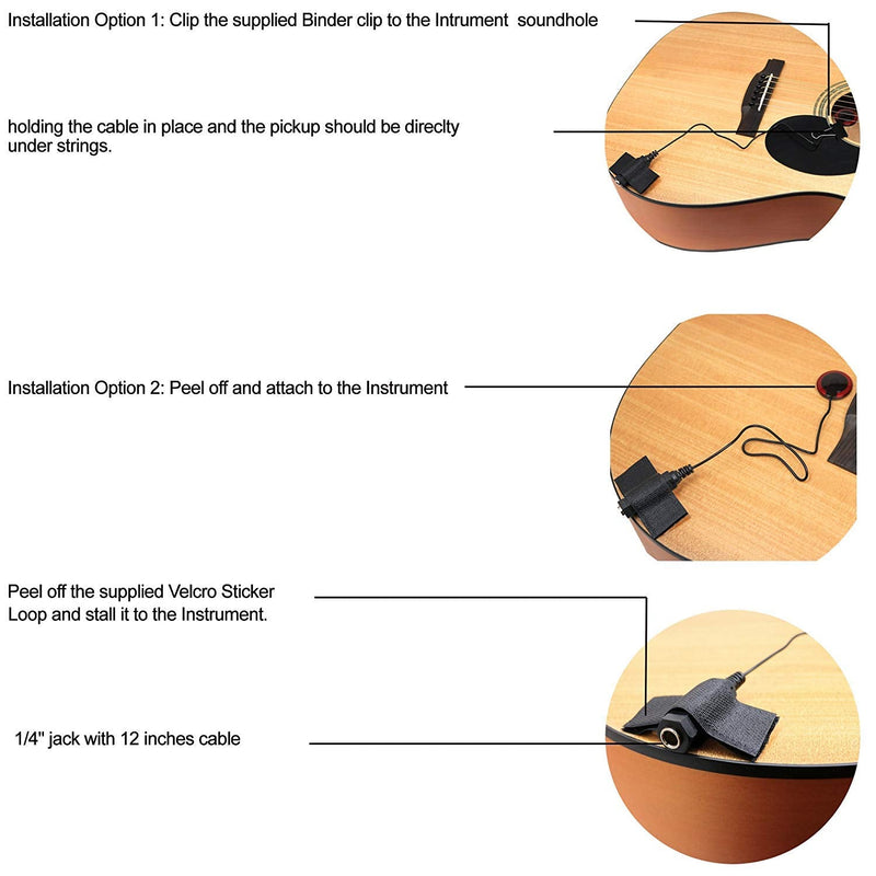 [AUSTRALIA] - 2Pcs Piezo Contact Microphone Pickup for Guitar Violin Banjo Mandolin Ukulele 