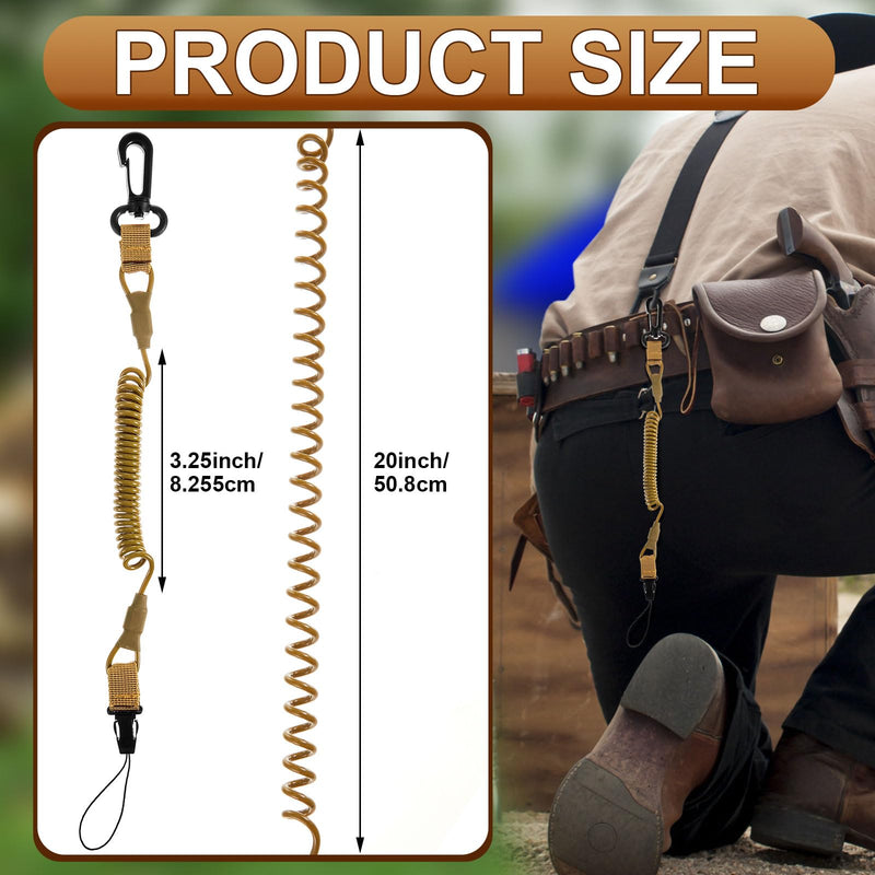 [AUSTRALIA] - Zonon 2 Pcs Rangefinder Tether Range Finder Tether Retractable Rangefinder Lanyard Coiled Equipment Lanyard for Hunting Khaki Small 