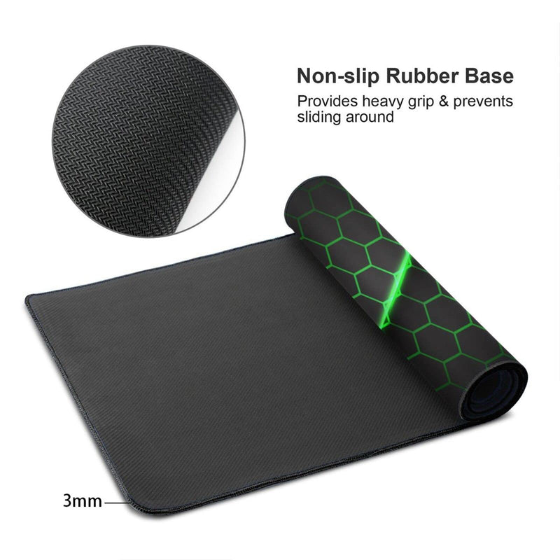 Abstract Green and Black Cool Futuristic Mouse Pad Gaming XL Large Mousepad Desk Mat Long Extended Big Keyboard Pads Table Accessories for Gaming and Office Pc Laptop Computer 31.5 X 11.8 Inch Abstract Green And Black Cool Futuristic One Size