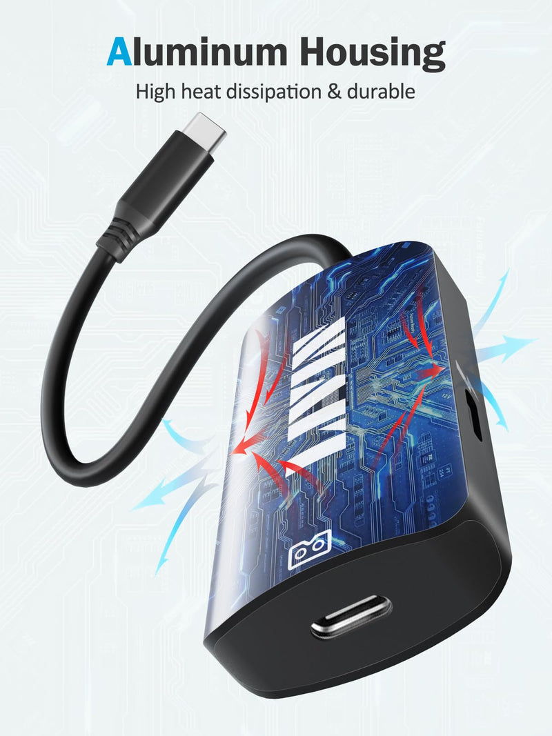 LIVIN 𝟐𝟎𝟐𝟓 𝐔𝐩𝐠𝐫𝐚𝐝𝐞 USB C to Portable Monitor、AR Glasses XREAL One、Air 2 Pro/VITURE Pro/RayNeo Air 2s/Rokid,【4K@60Hz+PD 100W】,USB C to Type C Adapter iPhone15/16、Android、PC、Switch、Steam Deck HCC-2