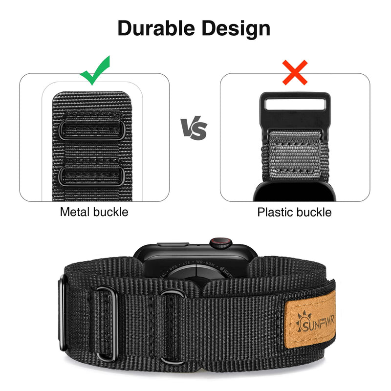 Bundle of the Rugged Nylon Velcro Apple Watch Band (Grey/Black)