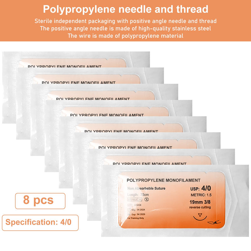 [AUSTRALIA] - Pack of 24 Suture Material with Exercise Needles, Refill Pack for Surgical Suture Set, Ideal Suture Exercise Thread for Students, Needle and Thread Set, Wound Suture Kit Addition, Ideal Suture 