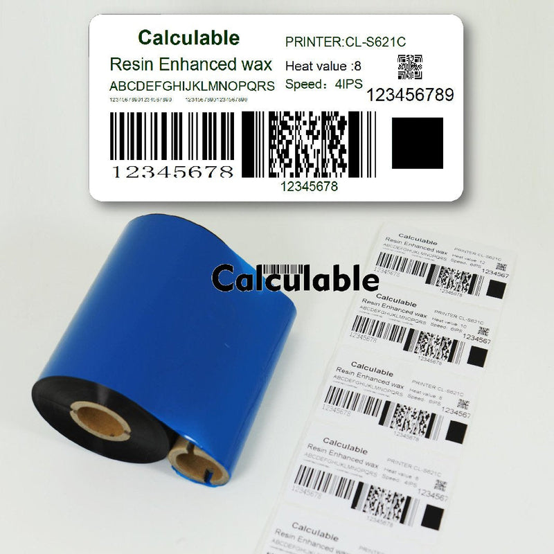 4.33" x1476' (110mmx450m) Thermal Transfer Ribbon Ink Outside Wax Ribbons Resin Enhanced Wax for Zebra GK420D SM4 ZT410 GC420t GK420t GX420t GX430t Tec Datamax Intermec Citizen Printer Resin Enhanced Wax 4.33"x1476'