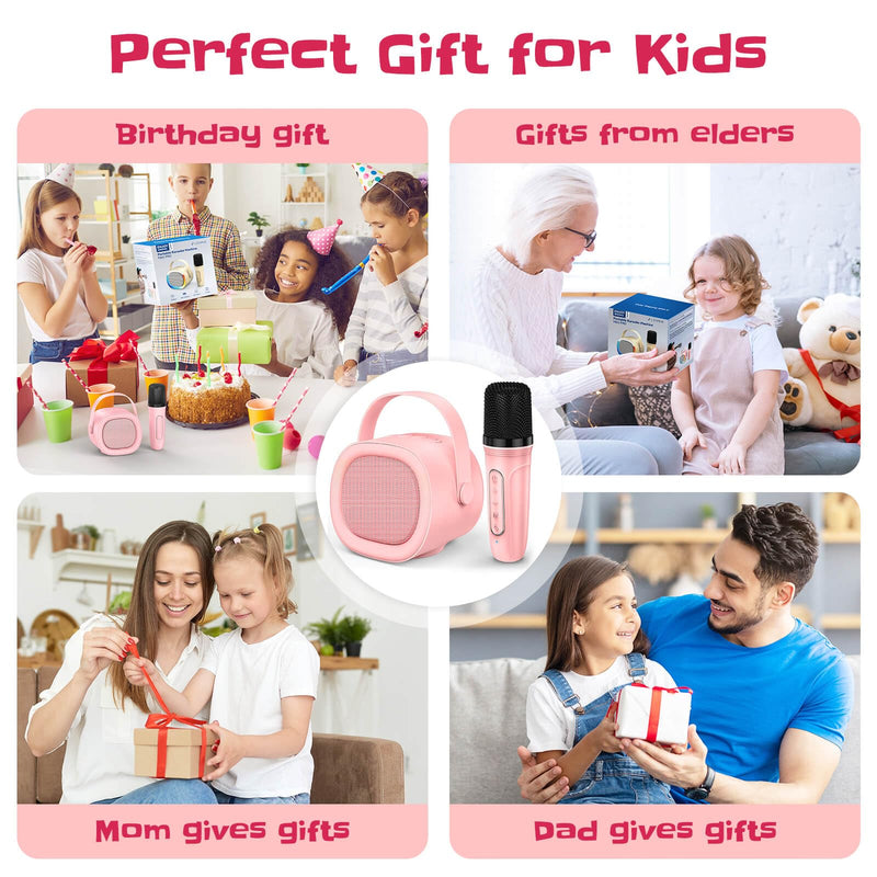 [AUSTRALIA] - LENRUE Karaoke Machine for Kids with Wireless Microphone, 4 Magic Voices, Karaoke Toys for Girls Boys, Best Birthday Gifts for Kids 4, 5, 6, 7, 8, 9, 10, 11, 12+(M65 Pink 1 Mic) M65 Pink 1 Mic 
