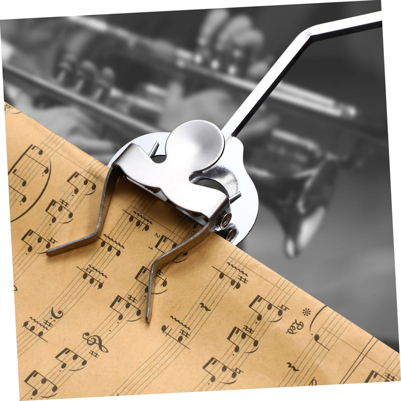 BESPORTBLE Trumpet Trombone Lyre Music Clip Holder Silver Clamp Sheet Music Stand for Marching Musicians Compact Design Lightweight Durable Accessory for Trumpet