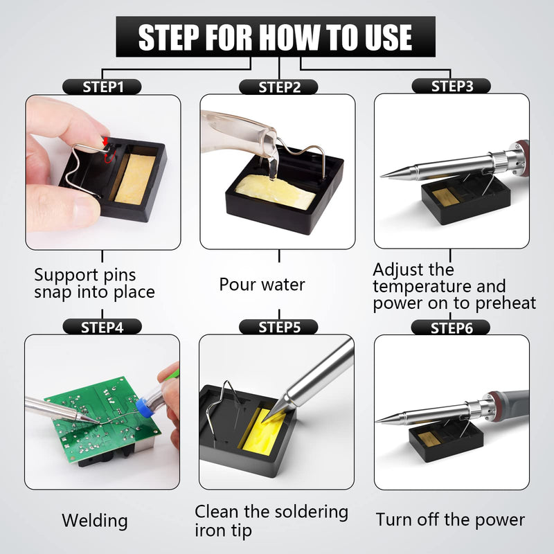 Soldering Iron Set 200 W 220 V, Soldering Iron with LED Display, 6 in 1 Soldering Set with Temperature Adjustable 180-480 °C, 3 Soldering Tips, Soldering Iron Stand, Soldering Iron for Soldering Large 927-200w-new