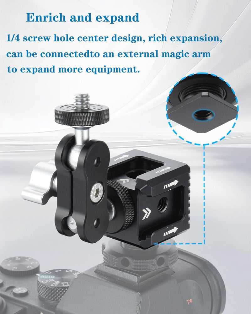 [AUSTRALIA] - Triple Cold Shoe Mount with 1/4"-20 Thread 3 Port Cold Shoe Mount for Microphone LED Flash Light Monitor 
