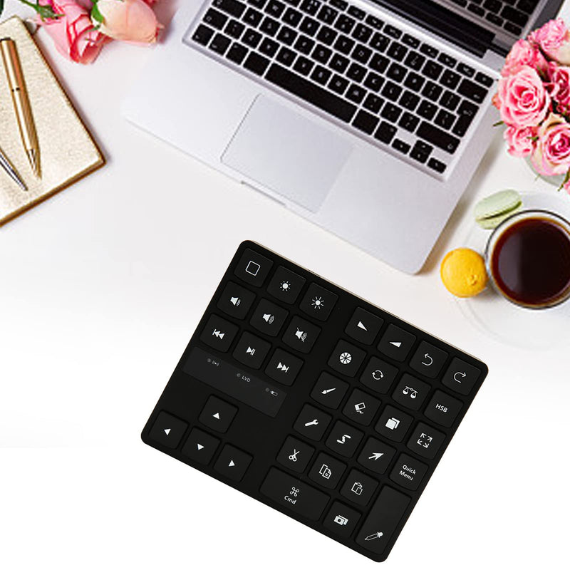 Keyboard for, Rechargeable Drawing Keyboard with 35 Shortcut Keys, One Handed Buetooth Keypad for Drawing Shortcuts, Graphic Tablets, Drawing Tablet, Laptop