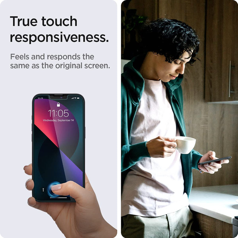 Spigen Tempered Glass Screen Protector [GlasTR EZ FIT] designed for iPhone 14 / iPhone 13 Pro/iPhone 13 [2 Pack]