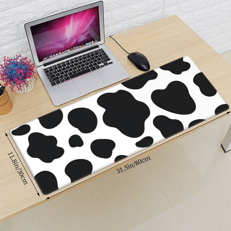 Cow Print Gaming Mouse Pad Non Slip Large Mousepad Stitched Edge Rubber Base Desk Mat for Laptop PC Computer Cow Print One Size