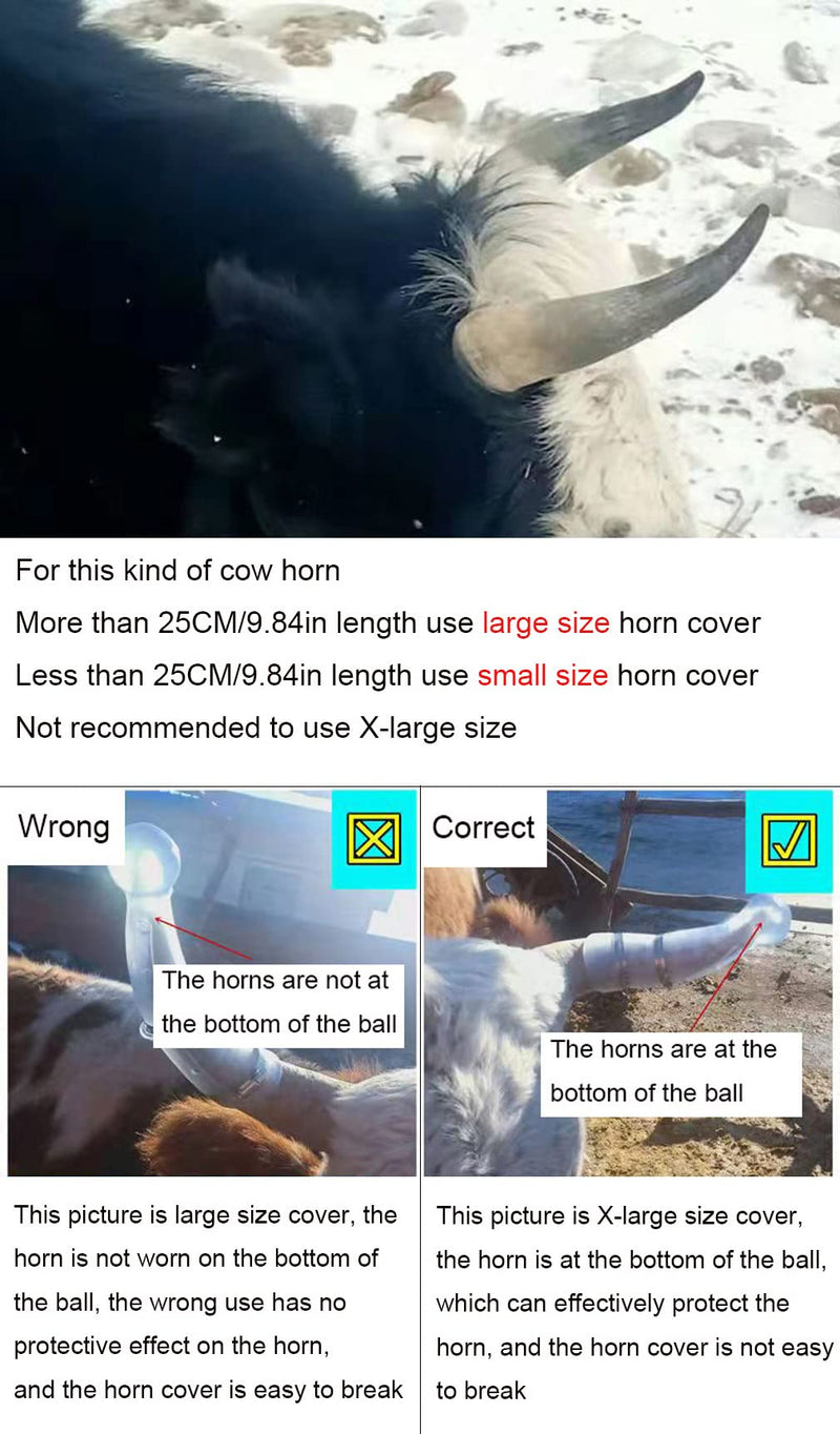 Small Size Silicone Goats Calf Cattle Bull Cow Horn Cover Anti-Fight Protective Cover Cow Horn Protector Round Cornered With Small Size 6.9"X1.77"