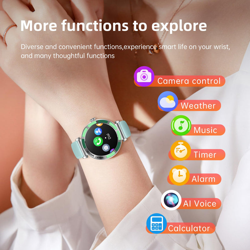 Smart Watch for Women Fitness Tracker Compatible for iPhone Android | 1.27" Round Touch Screen, IP67 Waterproof, 100+ Sports Modes, Bluetooth Call, Heart Rate, Sleep Monitor, Steps Fitness Watch Silver