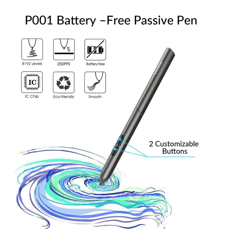 Drawting Tablets VEIKK S640 Computer Graphics Tablets, Ultra Thin and Pocket Pen Tablet 8192 Levels Digital Drawing Pad for Computer on Linux /Windows /Mac OS /Android, OSU Gaming Pad