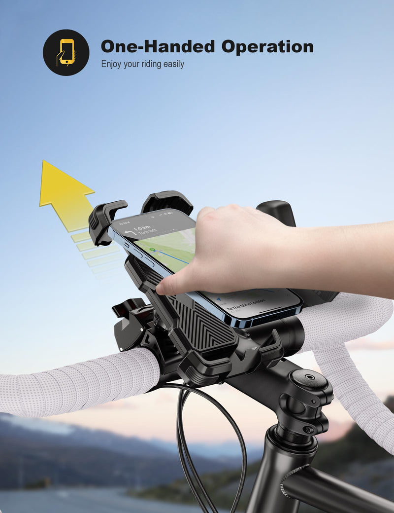 Bike Phone Holder Universal Motorcycle Phone Holder for Road Bike MTB Scooter with 360 Rotate for 4.7-7.2 Inch Smartphone