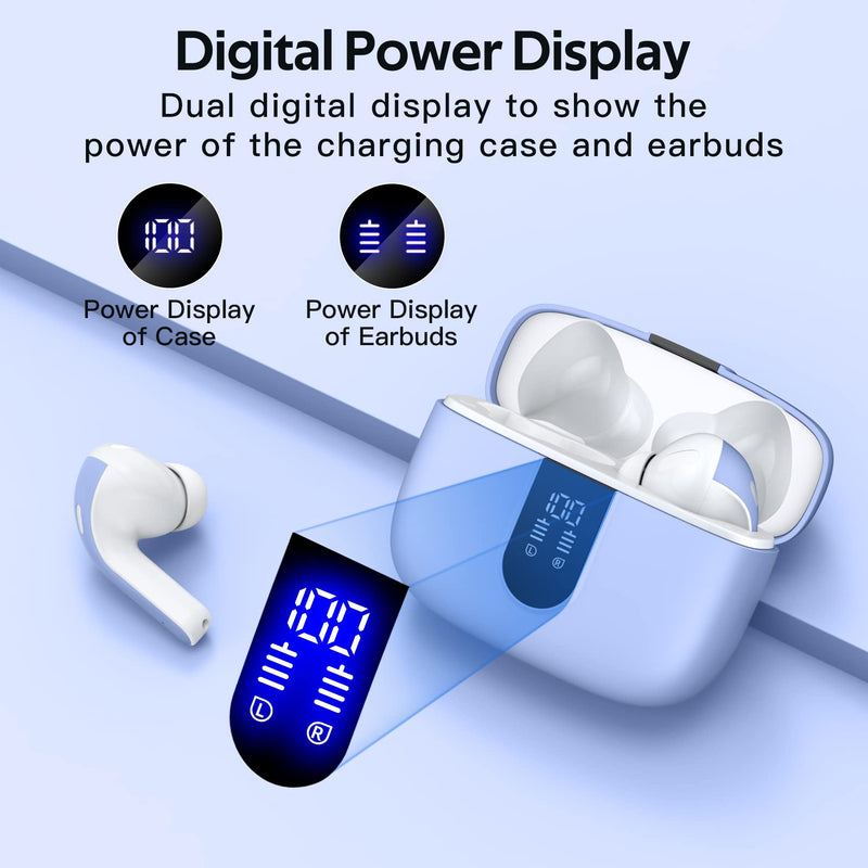 TAGRY 2 Sets X08 Purple and Forest Green Bluetooth Headphones True Wireless Earbuds 60H Playback Ear Buds with Wireless Charging Case in-Ear Earbuds with Mic