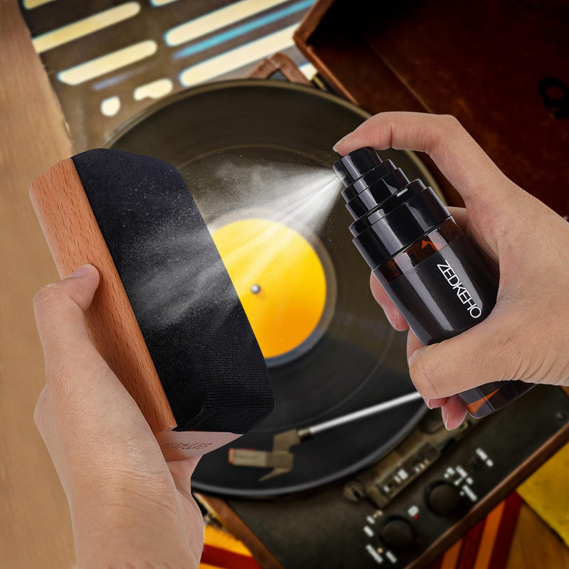 [AUSTRALIA] - Vinyl Record Cleaning Kit: Complete 6-in-1 Record Cleaning Kit, Velvet Brush, Vinyl Record Brush Anti Static, Lps Cleaner, Record Cleaning Cloth, Label Protector, Storage Case - Revitalize Your Vinyl 