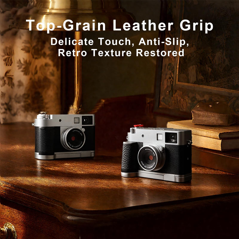 Haoge Handle HandGrip for Fujifilm x Half Camera Body Accessories L-Shape Grip Bracket Plate HG-XHALF-S Silver-Plate