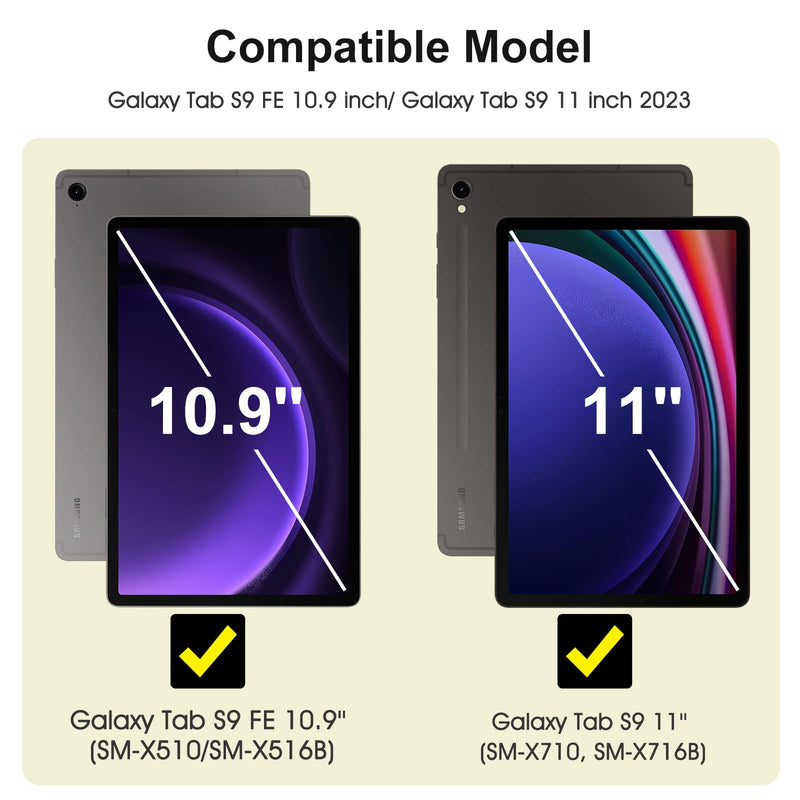 SPARIN [2-Pack Screen Protector for Galaxy Tab S9 FE 5G 10.9 inch/Galaxy Tab S9 11 inch, 9H Tempered Glass with Easy Installation Frame, S Pen Compatible/HD Clear/Anti Scratch/Bubble Free Tab S9fe-10.9 Inch