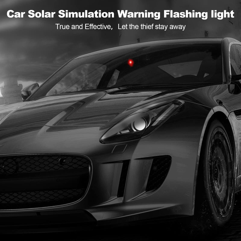 Car Solar Power Simulated Dummy Alarm，Anti-Theft LED Flashing Security Light Fake lamp，with USB Charger Port，car Security Accessories Universal for Most Cars(2pcs Red) 2pcs Red
