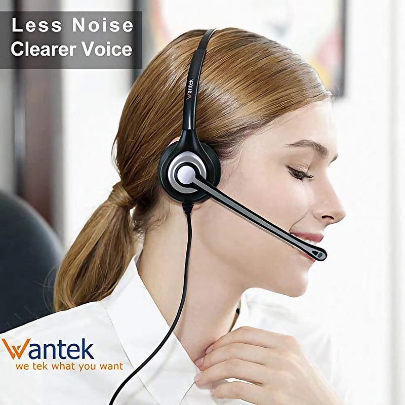 [AUSTRALIA] - Wantek Cisco Phone Headset with Microphone Noise Cancelling, RJ9 Telephone Headsets Compatible with Cisco Office Phones 7940 7942 7945 7960 7962 7965 7811 7821 8811 8841 8845 8851 Plantronics M12 M22 