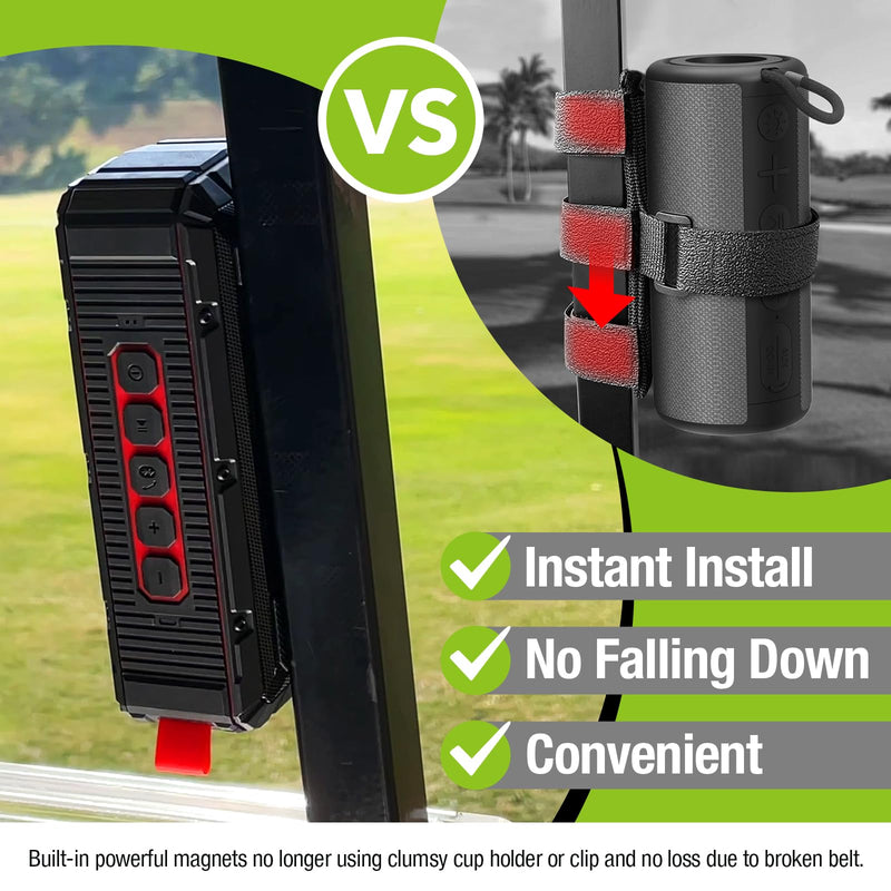 Pro Portable Magnetic Bluetooth Golf Speaker Wireless Waterproof IPX6/Shockproof 3rd Generation Magnetic Golf Speakers for Golf Cart 24Hour Battery Golf Accessories Golf Gifts(TWS & SD Card function) TWS & SD Card function