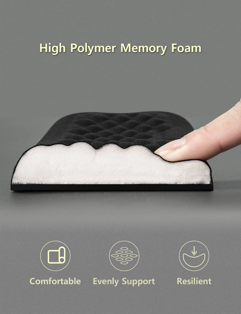 VAYDEER Keyboard and Mouse Wrist Rest Pad Set Padded Memory Foam Hand Rest Support for Office, Computer, Laptop, Mac Typing and Wrist Pain Relief and Repair(Large Set) Large keyboard wrist rest + Small mouse wrist rest