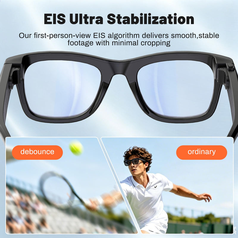 AI Smart Glasses, 8MP Camera Glasses and Audio, AI Translation Sunglasses for Men & Women, Bluetooth Glasses with Voice/Calling, 8 Hours of Music, Photochromic Lenses Photochromic:Transparent to Gray