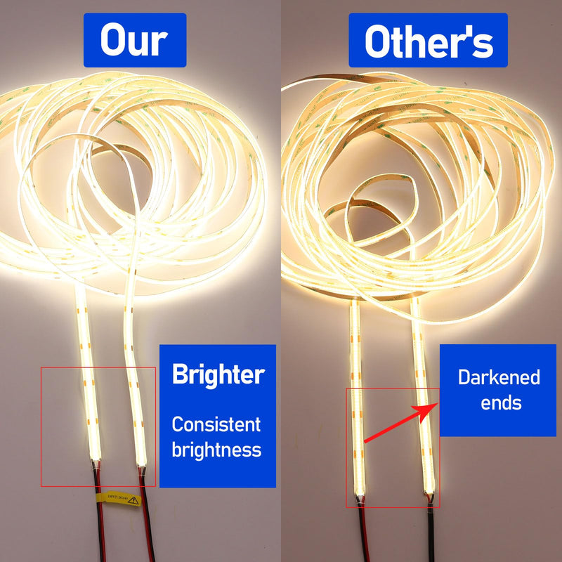 [AUSTRALIA] - 32.8ft(10M) 24V COB LED Strip Light Natural White 4000K 3840LED CRI 93+ 6800lm Uniform Glow Dotless IP20 Not Waterproof Flexible LED Tape Lights for DIY Bedroom Home Decor(No Power Supply) 10 meters 